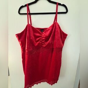 Torrid Red Velvet Lace Top